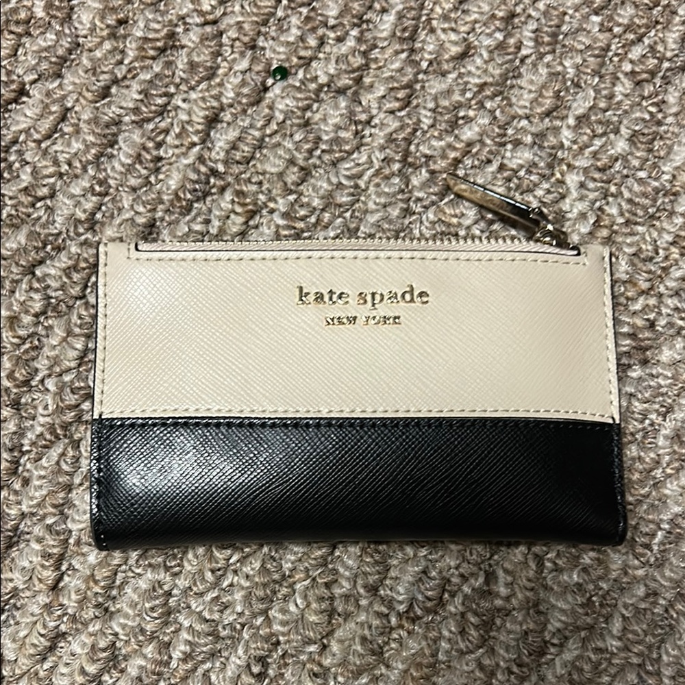 Kate Spade Black and Cream Women's Wallet